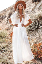 Golden Glow & Playful Spirit Ruffled Beach Wear Maxi Dress - 8 Colors