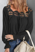Romance-Inspired History Crochet Long Sleeve Top