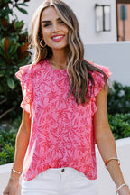 Blossoming Style Printed Short Sleeve Top