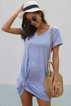 Romance-Inspired Effect Short Sleeve Mini Dress