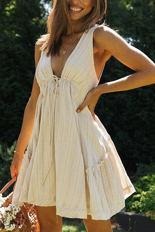 Embrace The Affection V-Neck A-Line Babydoll Mini Dress