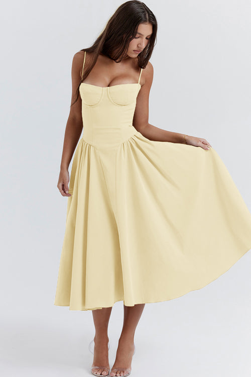 Longing For Affection Strap Bustier Midi Dress - 8 Colors