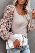 Just Vibing Hollow-Out Long Sleeve Knit Top