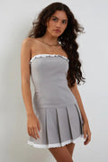 So Much Affection Lace Denim Sleeveless Mini Dress