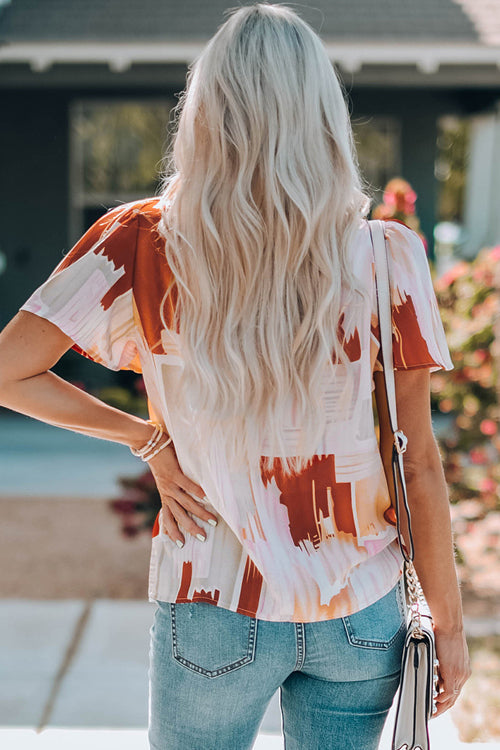 True Expression Printed Short Sleeve Top