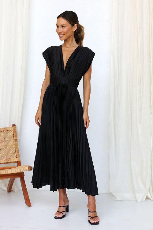 A New Day V-Neck Pleated Midi Dress