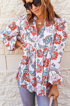 Golden Afternoon Print Long Sleeve Top