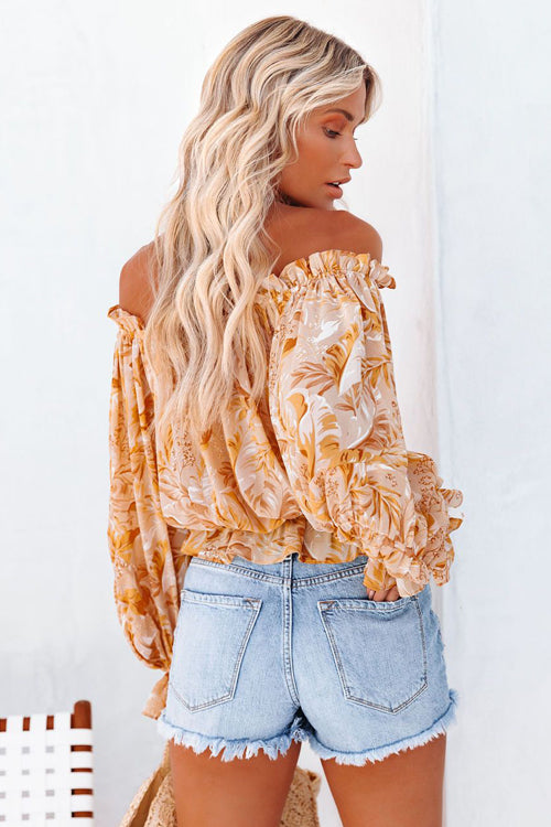 You're My Reason Printed Smocked Top