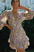 Exceptionally Polished Floral Print Backless Mini Dress