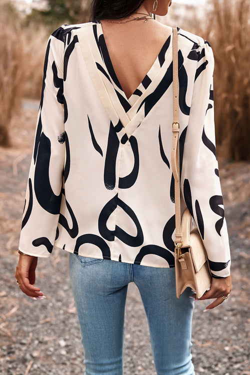 Heading Out For The Day Print Long Sleeve Top