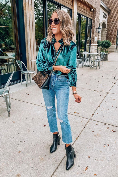 Time To Celebrate Velvet Long Sleeve Top