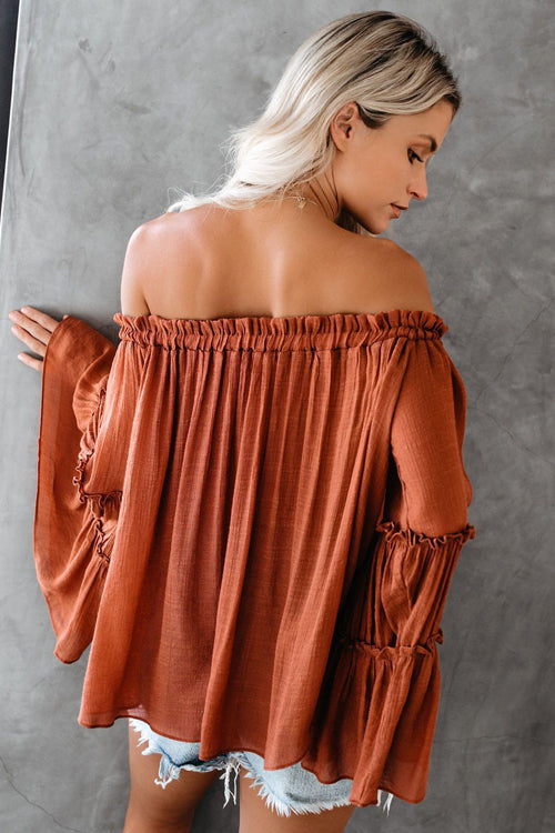 In the Breeze Ruffle Off Shoulder Shirt