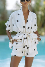 Grace and Radiance Polka Dots Short Sleeve Suit