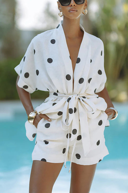 Grace and Radiance Polka Dots Short Sleeve Suit