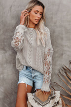 Own The Look Lace Hollow-Out Knit Sweater