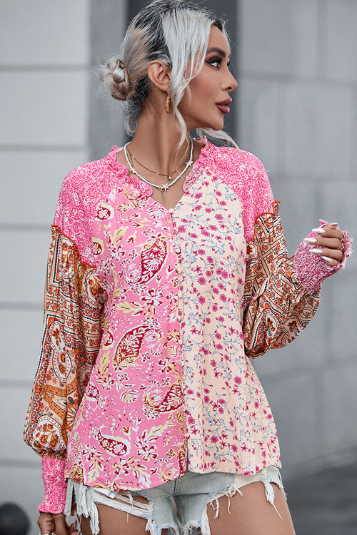 Mood The Best Floral Print Long Sleeve Top
