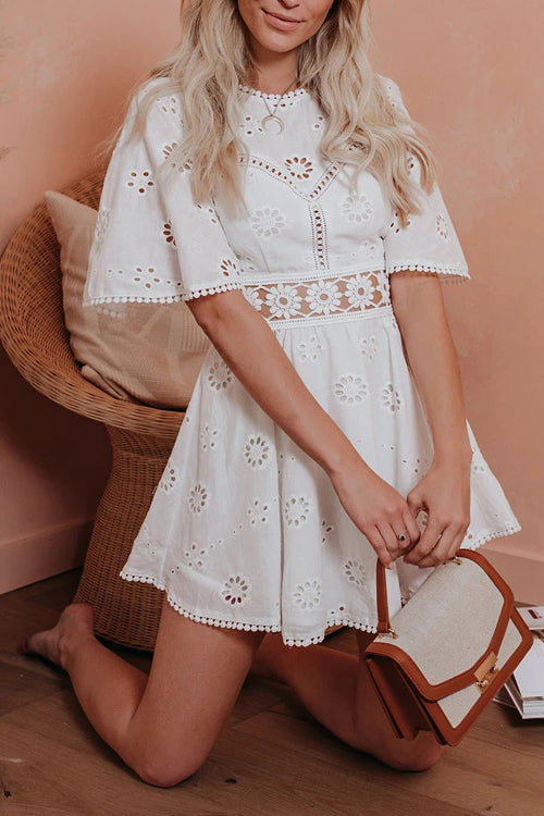 Muse in Disguise White Lace Backless Mini Dress
