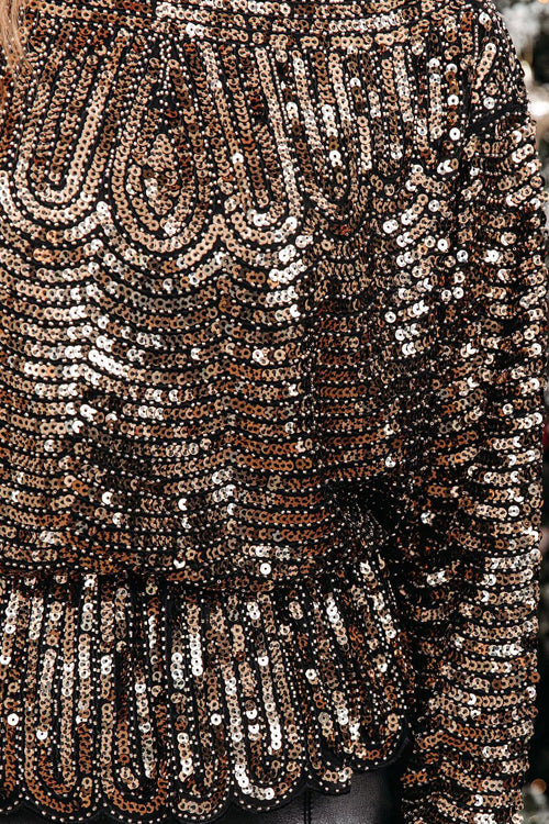 In The Moment Sequin Long Sleeve Top