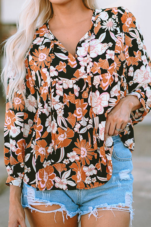 Hello Radiant Print Long Sleeve Top