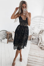 Take Me Out Tonight Lace Midi Dress