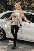 Joyful To See You Leopard Knit Sweater