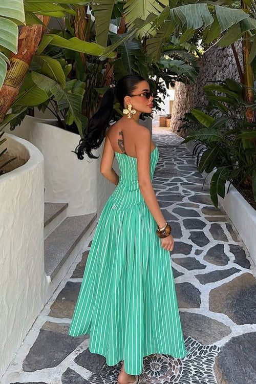 Exceptional Moments Sleeveless Striped Maxi Dress