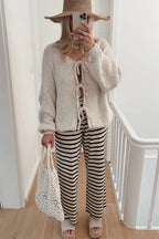 Uniquely Cozy Tie-Front Knit Cardigan Sweater