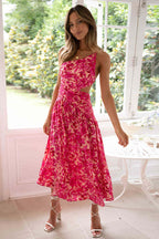 Radiance And Brains Print High-Slit Midi Dress