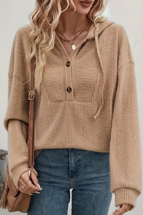 Romantic Comfort Button Knit Pullover