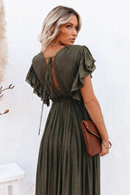 Golden Glow & Playful Spirit Ruffled Beach Wear Maxi Dress - 8 Colors