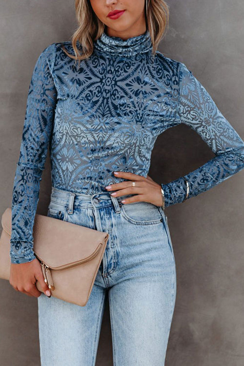 Room To Roam High Neck Velvet Top