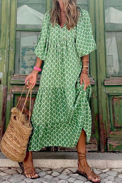 Completely In Affection Boho Print Maxi Dress