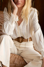 Polished And Genuine Crochet Long Sleeve Top
