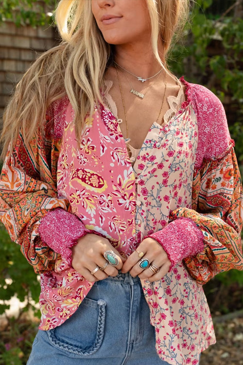 Mood The Best Floral Print Long Sleeve Top