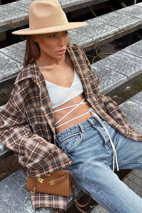 Polished Marvel Plaid Long Sleeve Top