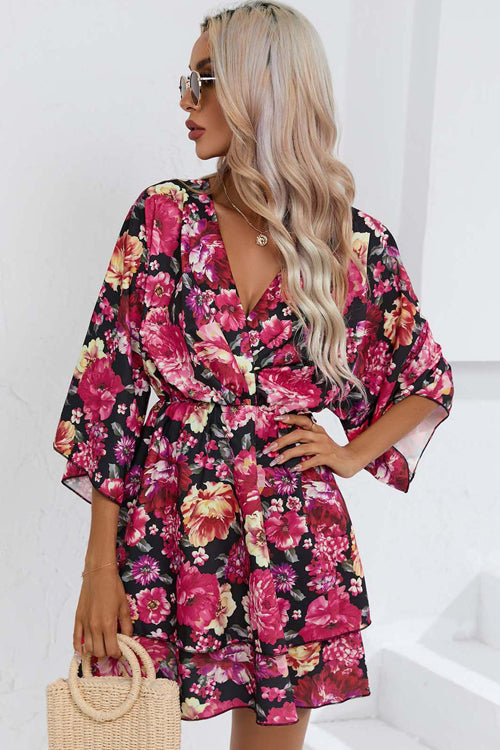 Affection Boldly Floral Print Mini Dress