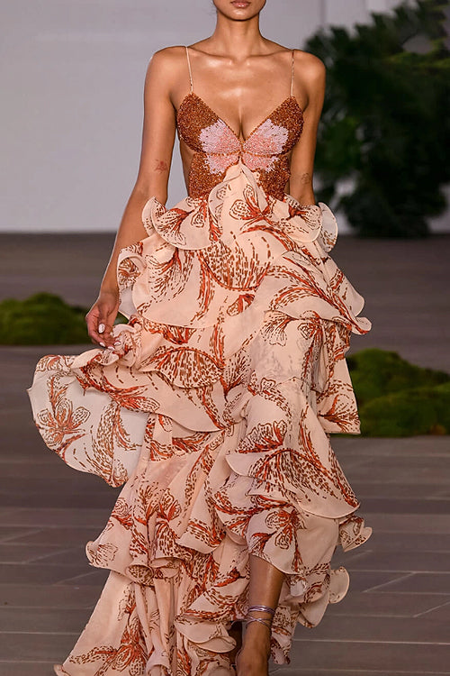 Let There Be Love Story Butterfly Print Maxi Dress