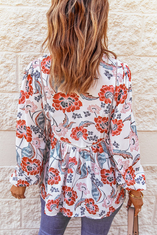Golden Afternoon Print Long Sleeve Top