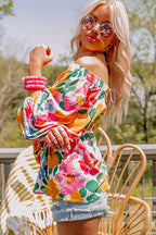 Worth The Wait Floral Print Off Shoulder Top