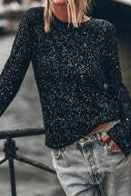 Glow For Us Sequin Long Sleeve Top