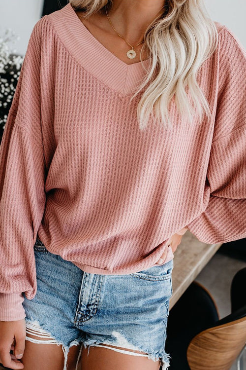 Basics Ellie V-neck Long Sleeve Casual Top