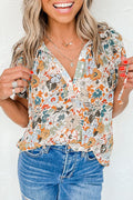Feel The Delight Floral Print Short Sleeve Top