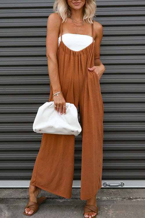 Have A Little Playful Spirit Pocketed Tie Jumpsuit