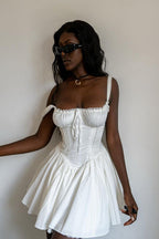 Reverie of the Day Tie-Back Lace Mini Dress