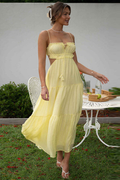 Just Hold On Cut Out Sleeveless Maxi Dress