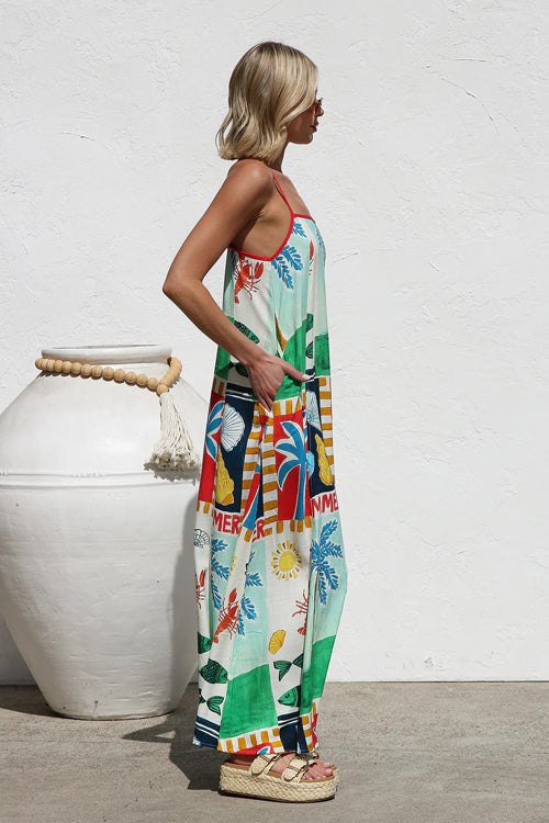 Glowing Presence Printed Maxi Dress