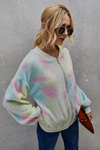 Autumn Ready Tie-Dye Fluffy Jacket