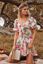 Enduring Romance Rose Print Mini Dress