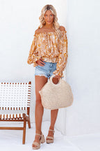 You're My Reason Printed Smocked Top