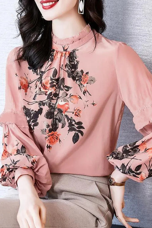 Affection Of Love Story Print Statement Sleeve Top